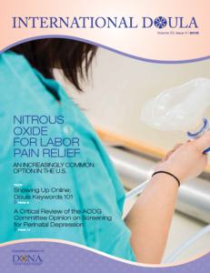 International Doula Features Article on Nitrous Oxide in Labor