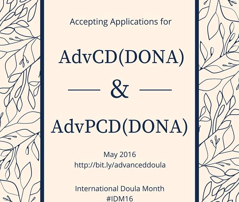 Deadline Approaching for Advanced Doula Applications