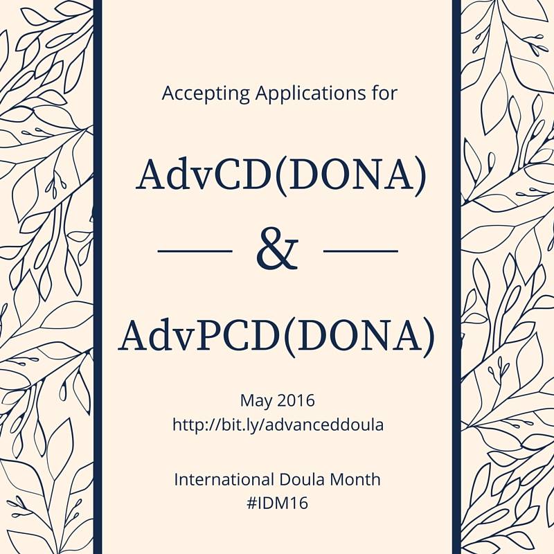 Deadline Approaching for Advanced Doula Applications