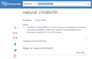 natural childbirth def