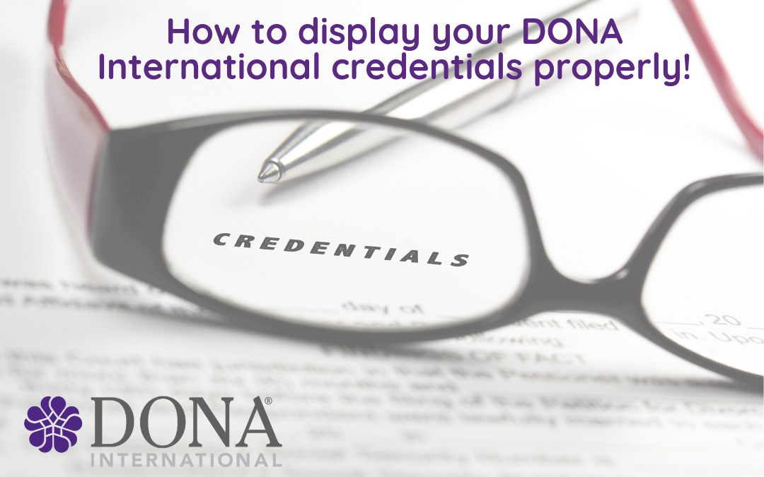 List Your DONA Credentials Proudly and Properly!